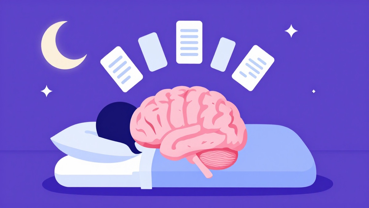 Memory consolidation during sleep with flashcards and brain hypnosis learning