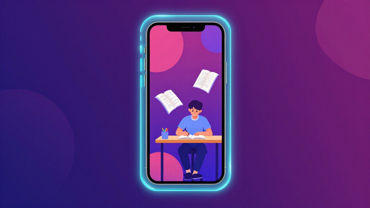 Phone locked away from study desk