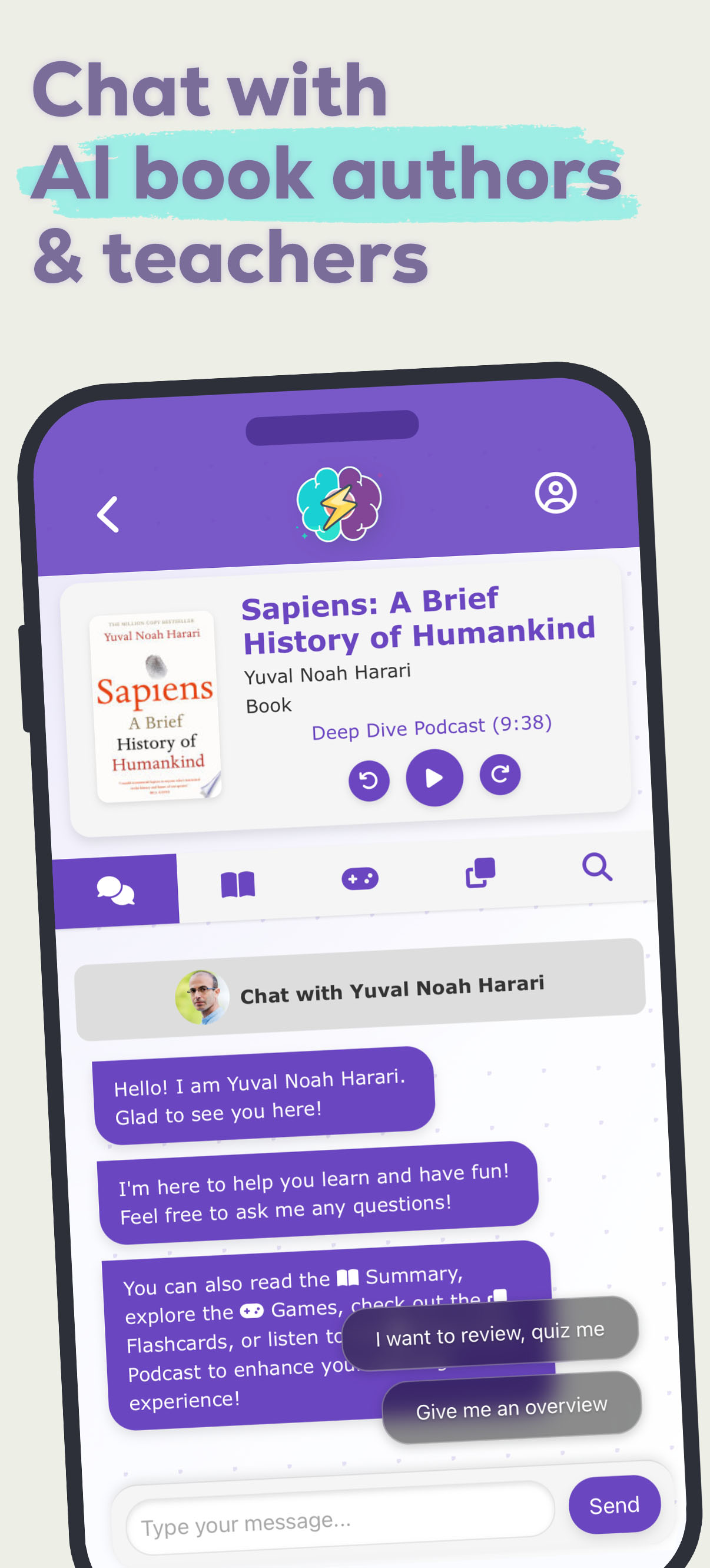 Chat with AI book authors & teachers